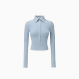 IN STOCK | Hallie Long Sleeve Polo Top – 2colors