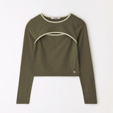 Cutout crop tee Khaki