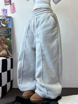 フリース 🤍🐏ラインポイントバルーンロングパンツ 🤍🩶🖤3カラー