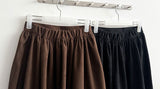 Rose waistband corduroy midi skirt
