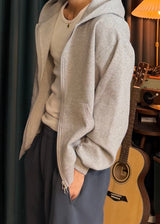 Soft Waffle Hooded Zip-Up  3COLOR