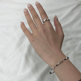 plain black bar bracelet