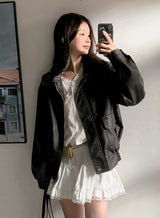 #LV Vintage Black Leather Jacket 