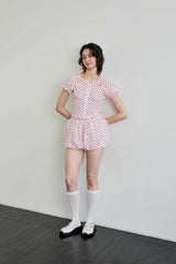 MINI HEART BALLOON SKIRT PANTS / WHITE