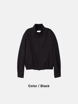 ASCLO Drop Shoulder High Neck Blouson (2color)