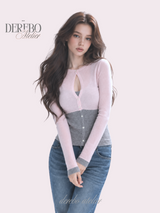 Rosy Moore Pink Gray Layered Tee