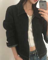 ボケットデニムステッチ2WAYジップアップジャケット