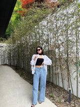 DESTROYED WIDE DENIM PANTS code 21006