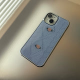 RIBBON ROSE KNIT EPOXY CASE _ BLUE