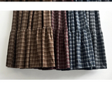 Ronnie checkered frill long skirt