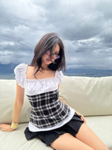 EatmePlz American Vintage Bubble Sleeve Tie Shirt