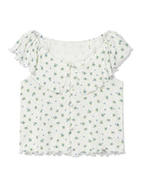 RUFFLE FLOWER SKIRT PANTS(WHITE)