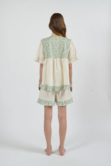 ULLALA PAJAMA Edit Short-sleeve Two-piece Cream[24160WTSSN]