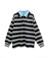UNISEX ボーダーポロロンT