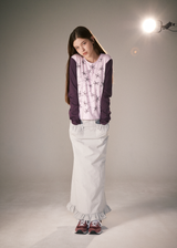Frill Mermaid Maxi Skirt / Light Grey