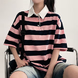 エターナルバッジボタンカラーショートスリーブTシャツ