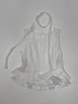 [Scarf SET] Liber Frill Sleeveless Blouse
