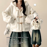 Fling fleece hood tteokbokki coat