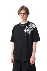 フローラルエンブロイダリーロゴTシャツ