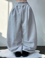 FLEECE❤TWO PINTUCK PARACHUTE LONG PANTS 🖤🤍🩶3COLOR