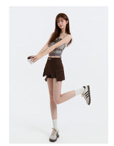 High-Street Cyber-Core Slim-Fit Biker Denim Shorts