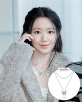[(G)I-DLE Shuhua Necklace] ミスティックバタフラインレイヤードネックレス - Silver color