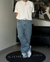 PD Handle Embroidered Denim Pants (3C)