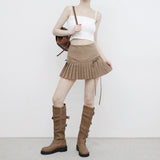 Noir String Pleats Skirt