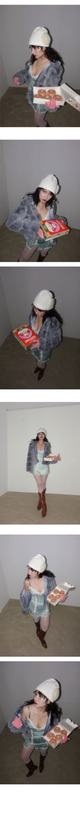 CUDDLE MINK FUR JACKET (GRAY)