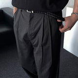 CR Stripe Curved Wide Slacks (2 colors)