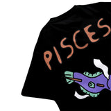 PEANUT STAIN - Pisces Zodiac Black Oversized Tshirt