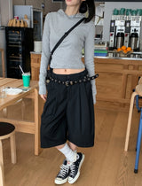 ポリストライプバミューダスラックス (+Belt Set)