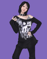 cross stud leather choker (2color)