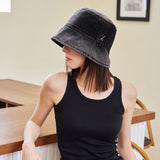 VA Stud Over Dying Denim Drop Bucket Hat / Black