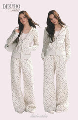 Floral Loose Hoodie Training Set(PANTS)