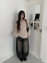 Search Leather Vintage Eyelet Buckle Shoulder Bag