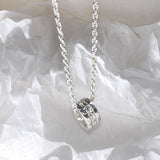 TEXTURE RING NECKLACE (SILVER)