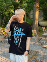 スタースプレーレタリング半袖Tシャツ 3C
