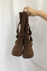 Loose Fit Buckle Boots