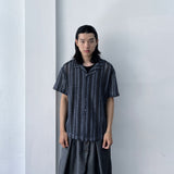 Openwork Knit Camp Collar Shirt
