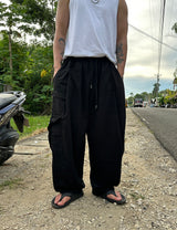 [UNISEX] Linen cargo balloon wide pants