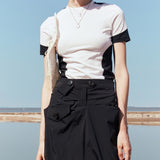 カラーブロッキングTシャツ (Black)