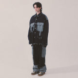 grunge roll-up denim pants_blue