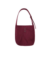 Suede Stud Shoulder Bag (Wine)