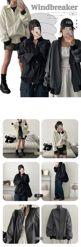 Kukin Ping Line Color Two Way Windbreaker Jumper