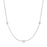 Smooth Twist Link Point 925 Silver Necklace N038-02H