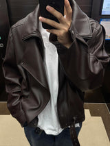 ASCLO Saint Double Collar Leather Jacket (2color)