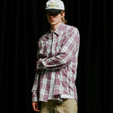03s plaid western shirt purple