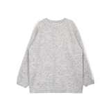 SNOWY TRIM ROUND KNIT