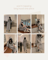 Fleece long one-piece with Hood